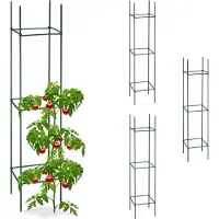 Relaxdays plantensteun set van 4 - 150 cm - voor klimplanten - metaal - tomatensteun