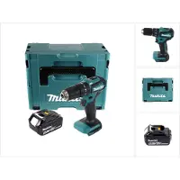 Makita Boormachine + slagboor, DHP 483 G1J Accu klopboormachine 18 V 40 Nm + 1x accu 6.0 Ah + Makpac - zonder lader (Oplaadbare batterij)