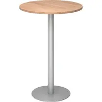 Hjh OFFICE PRO BISTRO H80R S - Systeem conferentietafel Walnoot Zilver Ø 80