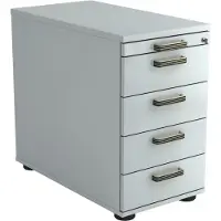 Hjh OFFICE PRO SIGNA SC50 SG - Rolcontainer Grijs Hout met 4 lades Greeplijst kunststof