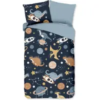 Pure kinderdekbedovertrek Spacedino - microvezel