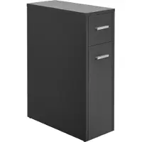 En.casa Badkamerkast Kauhajoki, smalle badkamerkast, wandplank voor in een nis, donkergrijs, multifunctionele kast met lades, keukenkast