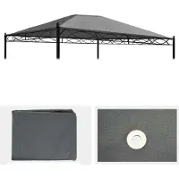 MCW Vervangende afdekking voor pergola dak paviljoen Cadiz 4x3m ~ grijs