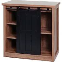 MCW Ladekast -K75, kastplank, schuifdeur 5 opbergvakken, houtlook industrieel metaal 84x80x40cm ~ bruin