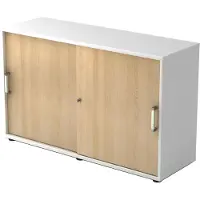 Hjh OFFICE PRO BETA 1752S - Hoogte van de map | 2 OH Wit/Eiken Schuifwandkast Chrome metaal handgreep