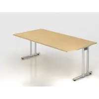 Hjh OFFICE PRO NANO 2E S - 200 x 100 Esdoorn/Zilver