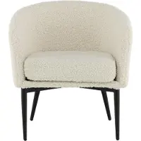 Hioshop Fluffy fauteuil teddy wit.