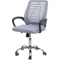 Mendler Bureaustoel -L44, bureaustoel computerstoel, ergonomische rugleuning, netbespanning stof/textiel ~ grijs
