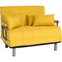 Mendler Fauteuil slaapbank -K29, inklapbare fauteuil slaapbank logeerbed, ligvlak 186x97cm stof (270g/m²) ~ geel