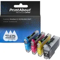 PrintAbout Inktcartridge LC-3239XLBK/C/M/Y 4-kleuren Multipack Hoge capaciteit geschikt voor Brother