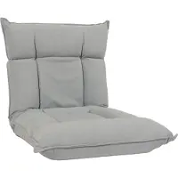 Mendler Vloer fauteuil -N44, relax vloer kussen vloer sofa opklapbare fauteuil 6 ligstanden, stevig frame fluweel ~ lichtgrijs