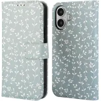 IMoshion Design Bookcase voor de Apple iPhone 16 - Smoke Green Flowers