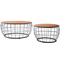 Dimehouse Salontafel Mace | hout bruin 77x77x37x77 cm salontafels | NADUVI