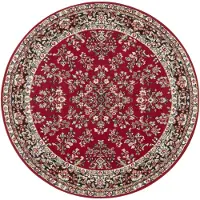 Home Collection Vloerkleed Oriental rond | kunstvezel rood 140x140 cm vloerkleden | NADUVI