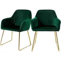 ML-Design Set van 2 eetkamerstoelen Mili velvet | fluweel groen 57x82x60 cm eetkamerstoelen | NADUVI