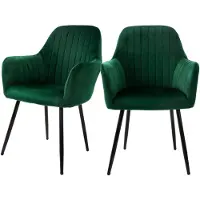 ML-Design Set van 2 eetkamerstoelen Layla velvet | fluweel groen 58x84x60 cm eetkamerstoelen | NADUVI