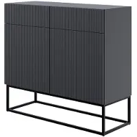 Selsey Dressoir Vesper 2 deurs 2 lades | NADUVI Collection spaanplaat zwart 100x90x38 cm dressoirs | NADUVI