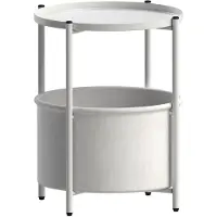 ML-Design Bijzettafel Sonoma met opbergmand | metaal wit 45.5x45x52 cm bijzettafels | NADUVI