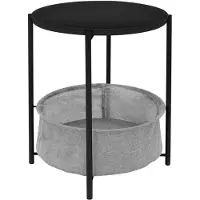 ML-Design Bijzettafel Arno met opbergmand | metaal zwart 46x46x51 cm bijzettafels | NADUVI