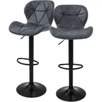 ML-Design Set van 2 barkrukken Leah kunstleer | kunstleer grijs 41x110x47 cm barkrukken | NADUVI