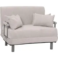 Mendler Fauteuilbed -K29, opklapbare fauteuil slaapbank logeerbed, ligoppervlak 190x100cm, stof corduroy (330g/m²) ~ lichtgrijs