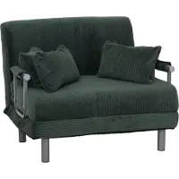 Mendler -K29 fauteuil slaapbank, inklapbare fauteuil slaapbank logeerbed, ligoppervlak 190x100cm, stof corduroy (330g/m²) ~ groen
