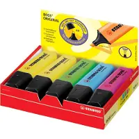 Stabilo Textmarker BOSS ORIGINAL 70/10-1 Geel, Groen, Pink, Blauw 2 mm, 5 mm 10 stuk(s)