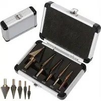 Onex stappenboor set van 5 stuks, voor precisie boren voor alle materialen