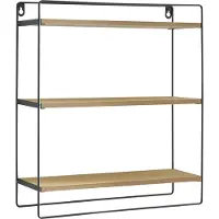 En.casa Wandrek Skovbo 43x37,5x11 cm zwart en houtkleurig