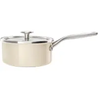 KitchenAid Steel Core Enamel steelpan 18cm 2,0L - Amandelwit - inductie - PFAS-vrij