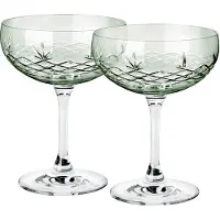 Frederik Bagger Crispy Gatsby Champagne Coupe 2 Pcs - Champagneglazen Kristalglas Emerald - 10383