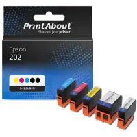 PrintAbout Huismerk Epson 202 (C13T02E74010) Inktcartridge 5-kleuren Multipack