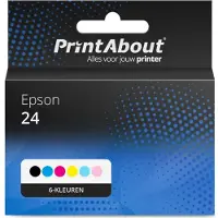 PrintAbout Inktcartridge 24 (C13T24284012) 6-kleuren Multipack geschikt voor Epson