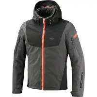 Ixon Burning Antraciet Zwart Neon Rood Waterdichte Textiele Motorjas Maat S