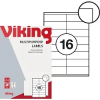Viking Multifunctionele Etiketten Zelfklevend Wit 105 x 35 mm 100 Vellen met 16 Etiketten