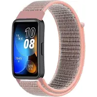 Strap-it Nylon Smartwatch bandje - Geschikt voor Huawei Band 8 / Huawei Band 9 / Huawei Band 10 nylon bandje - roze - Horlogeband / Polsband / Armband