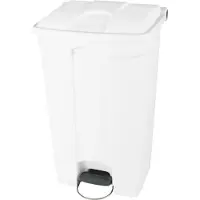 Probbax Pedaalemmer - Container met deksel - Verrijdbaar - HACCP - 90 liter - Wit