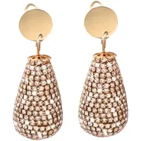 Charme Bijoux Clip oorbellen- Luxe -strass -druppel- goudkleur- geen gaatje-