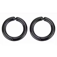Charme Bijoux Oorringen zwart- klem- fake- geen gaatje -20 mm-geen gaatje-