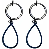 Charme Bijoux Klem oorbellen -zwart -open- druppel-geen gaatje-