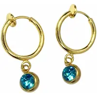 Charme Bijoux Klem oorbellen - aqua blauw - goudkleurig - geen gaatje-