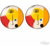 Charme Bijoux Clip oorbellen-eye-2 cm Modern geel