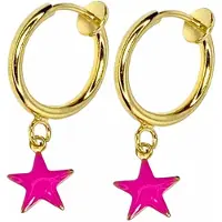 Charme Bijoux Klem oorbellen -roze ster- goudkleurig-geen gaatje-