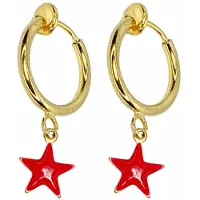 Charme Bijoux Klem oorbellen -ster -rood- goudkleurig-geen gaatje-