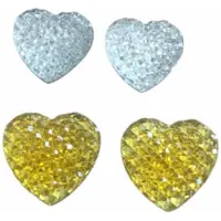 Charme Bijoux Set- clip oorbellen-Hartje-Sabien- geel -wit- geen gaatje-