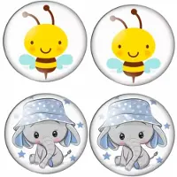 Charme Bijoux Set- clip oorbellen -olifant- bijtje- geen gaatje-
