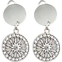 Charme Bijoux Clip oorbellen- cirkel- ster- Mels- zilverkleur- geen gaatje-