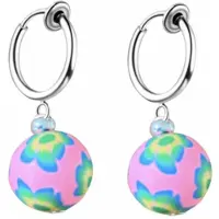 Charme Bijoux klem Oorbellen-Roze happy-geen gaatje-