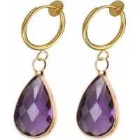 Charme Bijoux Klem oorbellen - tulsa - paars - goudkleurig- geen gaatje-
