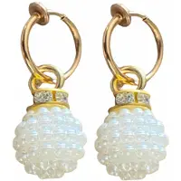Charme Bijoux Klem oorbellen- Synthetische Parel- Strass- Goudkleurig- geen gaatje-